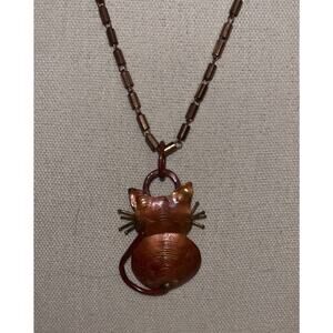 Whimsical Copper Cat Whiskers Necklace Rare